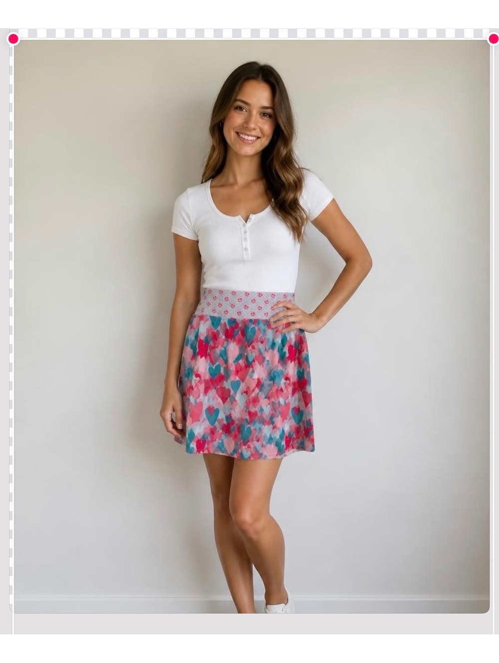 Skort Obsession Women’s M Golf Skort Pink Teal Hearts Smiley Print Pickleball